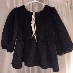 Black Quilted Blouse